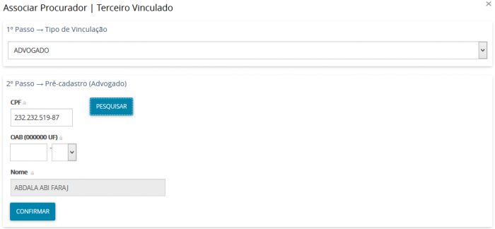 Complementação do advogado