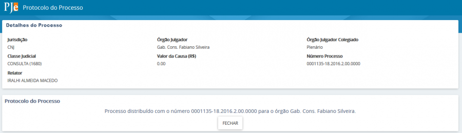 Processo protocolado